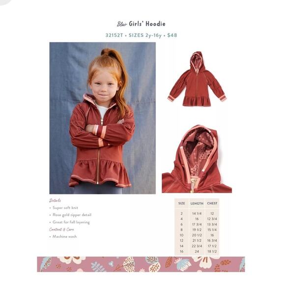 Matilda Jane size 4 Blair Zip Front Ruffle Hem Hoodie - Picture 14 of 14